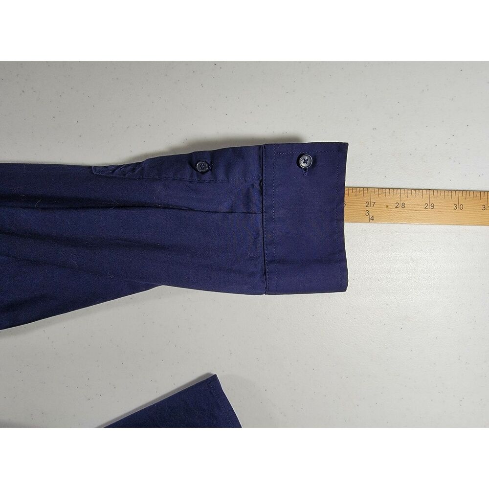 Guess Men's Navy Blue Long Sleeve Button Shirt - Large - Picture 3 of 8